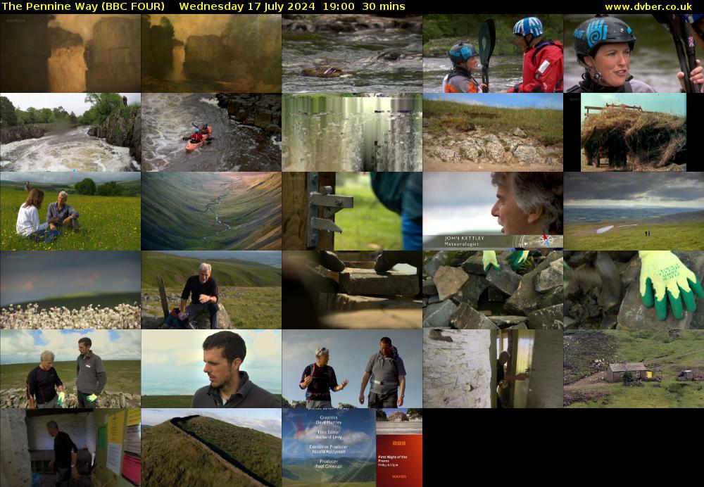 The Pennine Way (BBC FOUR) Wednesday 17 July 2024 19:00 - 19:30