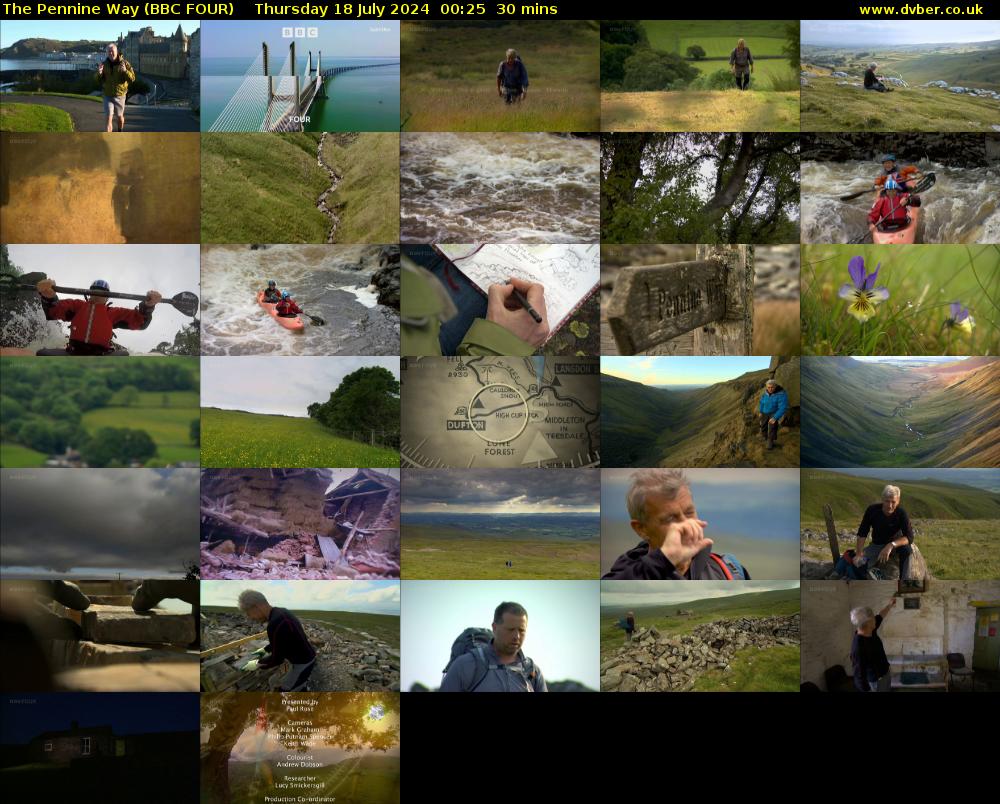 The Pennine Way (BBC FOUR) Thursday 18 July 2024 00:25 - 00:55