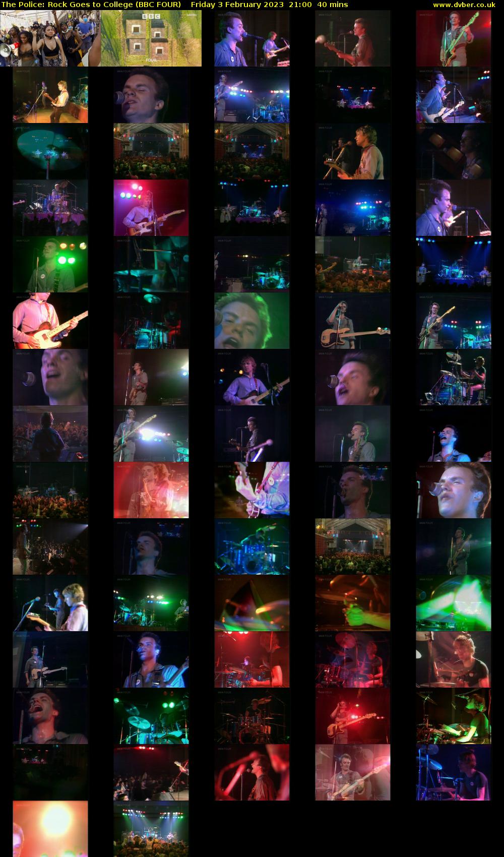 The Police: Rock Goes to College (BBC FOUR) Friday 3 February 2023 21:00 - 21:40