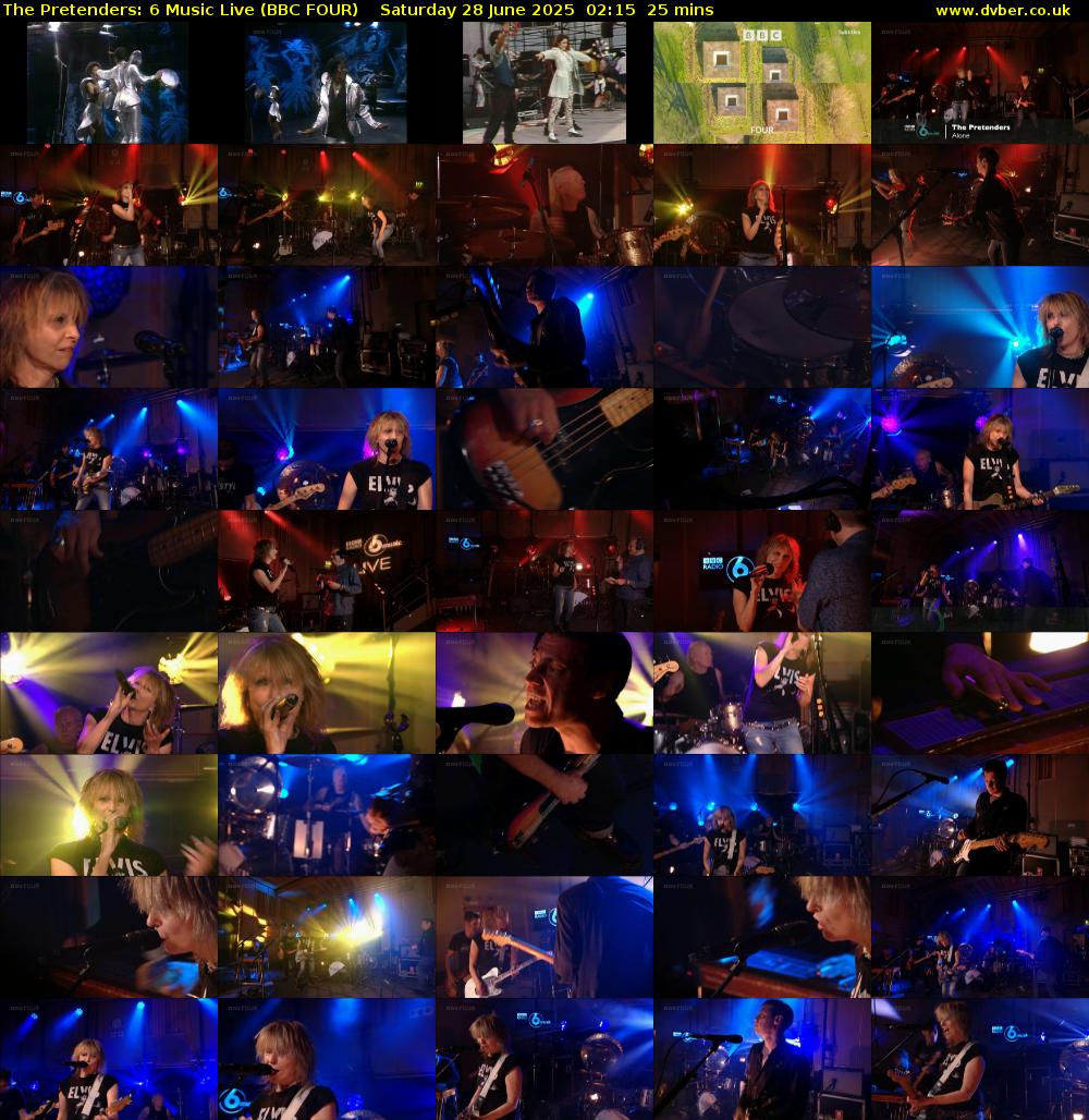 The Pretenders: 6 Music Live (BBC FOUR) Saturday 28 June 2025 02:15 - 02:40