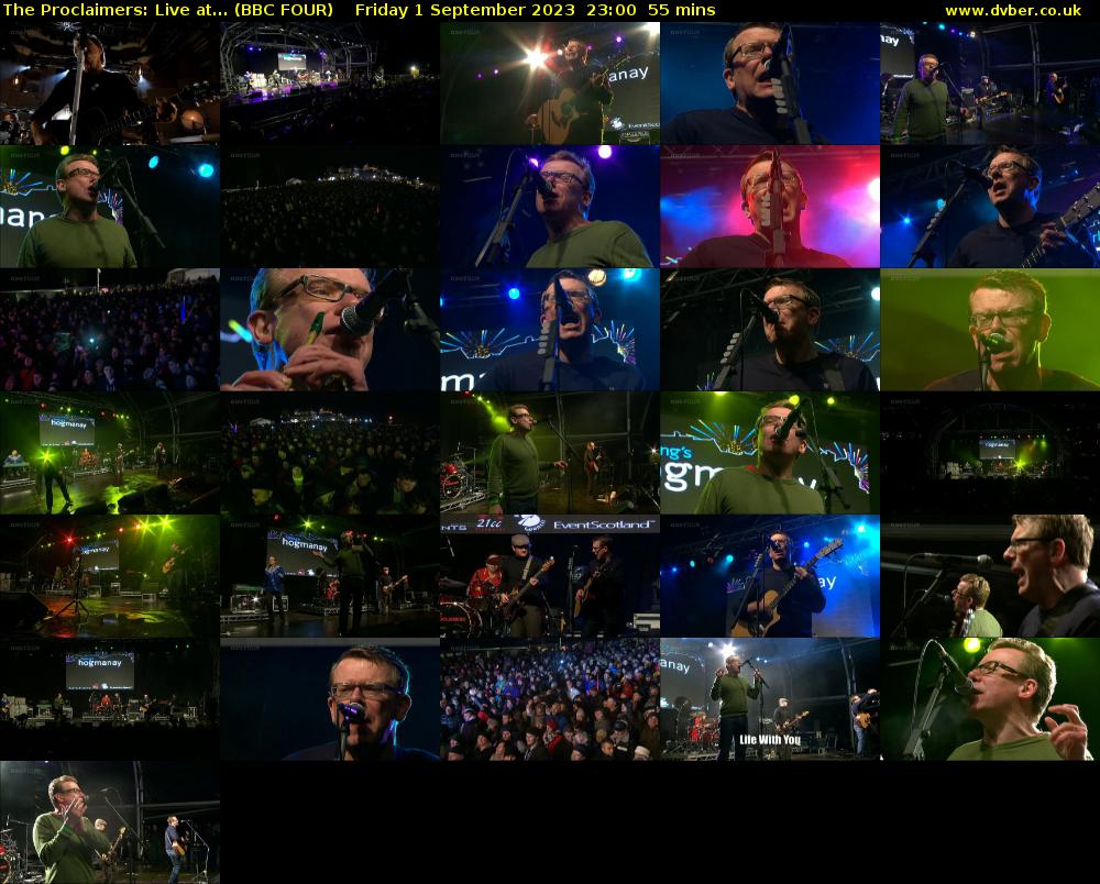 The Proclaimers: Live at... (BBC FOUR) Friday 1 September 2023 23:00 - 23:55