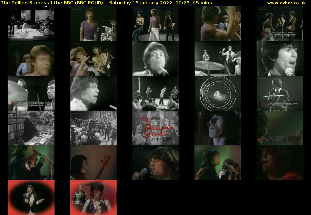 The Rolling Stones at the BBC (BBC FOUR) Saturday 15 January 2022 00:25 - 01:10
