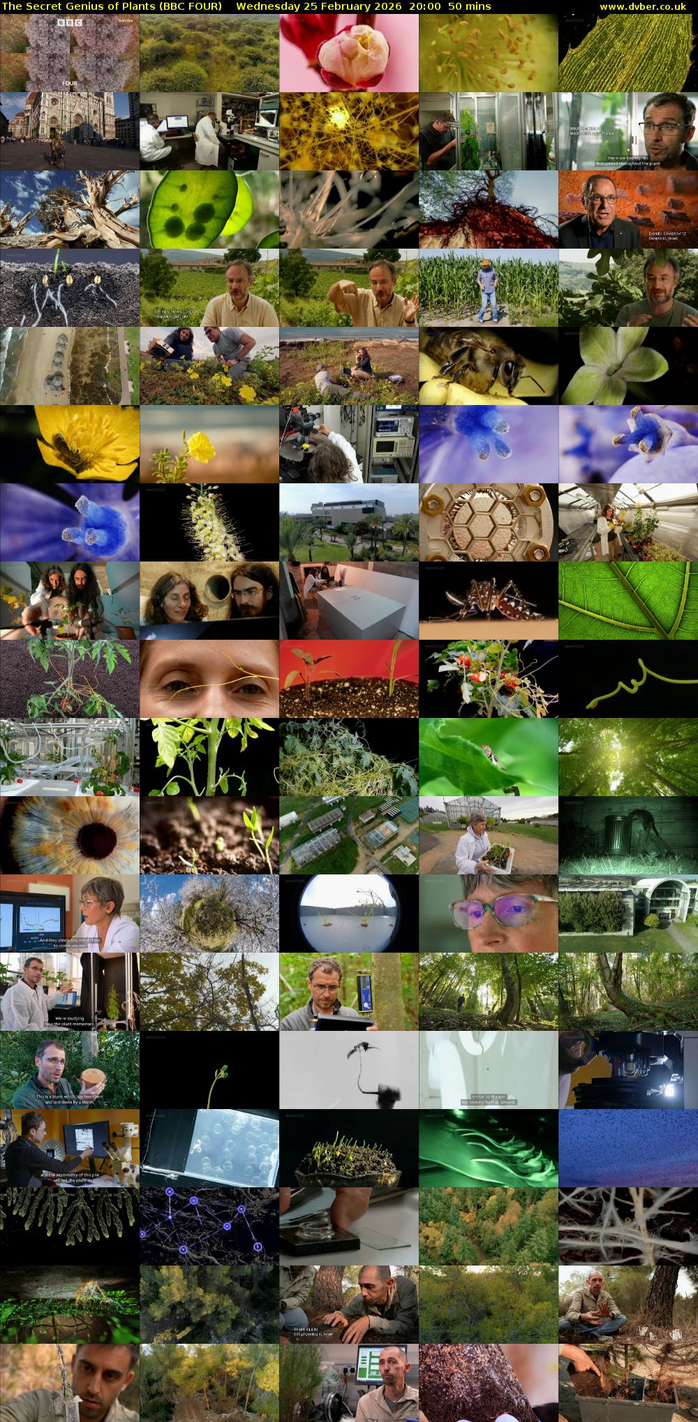 The Secret Genius of Plants (BBC FOUR) Wednesday 25 February 2026 20:00 - 20:50