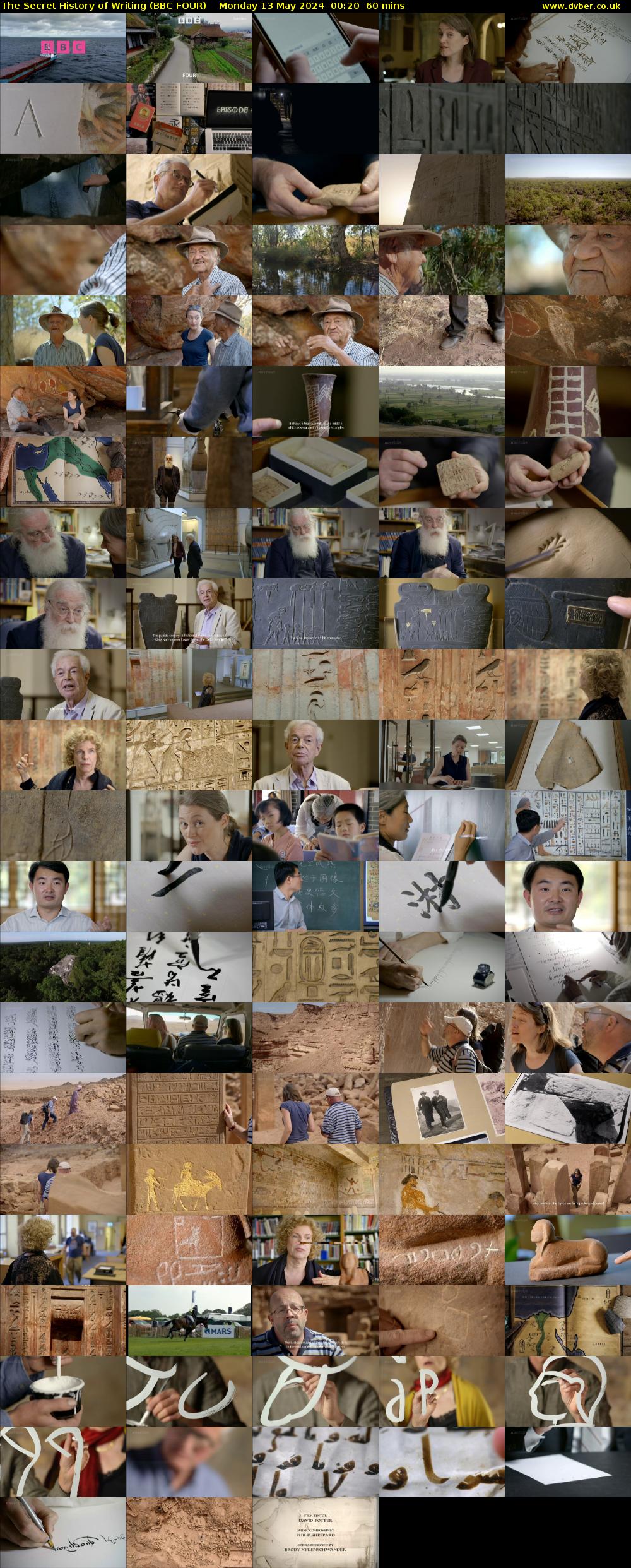 The Secret History of Writing (BBC FOUR) Monday 13 May 2024 00:20 - 01:20
