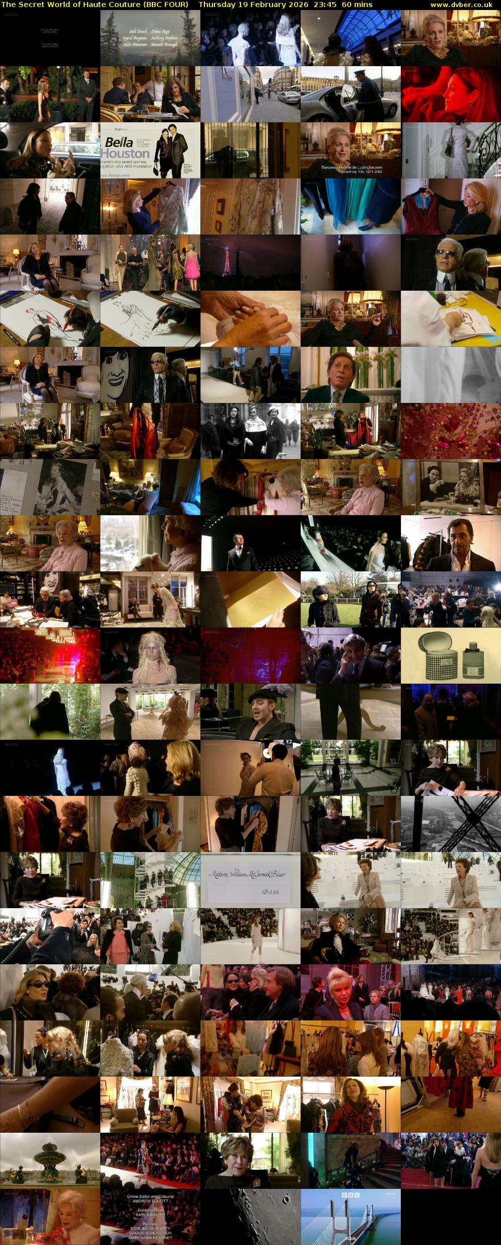 The Secret World of Haute Couture (BBC FOUR) Thursday 19 February 2026 23:45 - 00:45