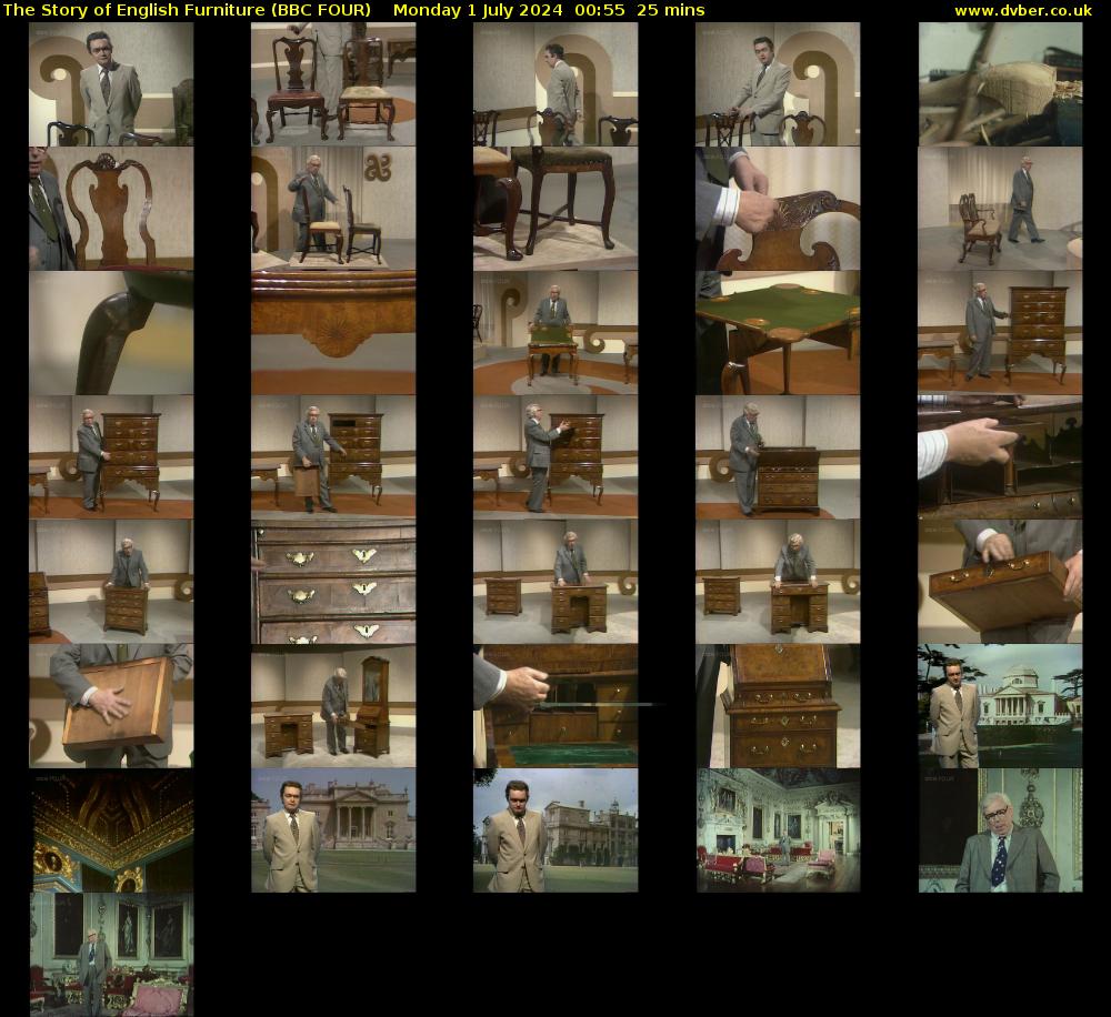 The Story of English Furniture (BBC FOUR) Monday 1 July 2024 00:55 - 01:20