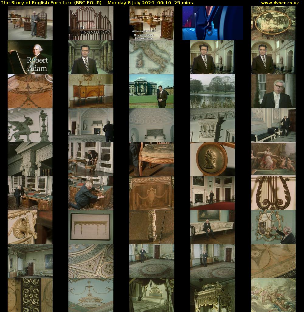 The Story of English Furniture (BBC FOUR) Monday 8 July 2024 00:10 - 00:35