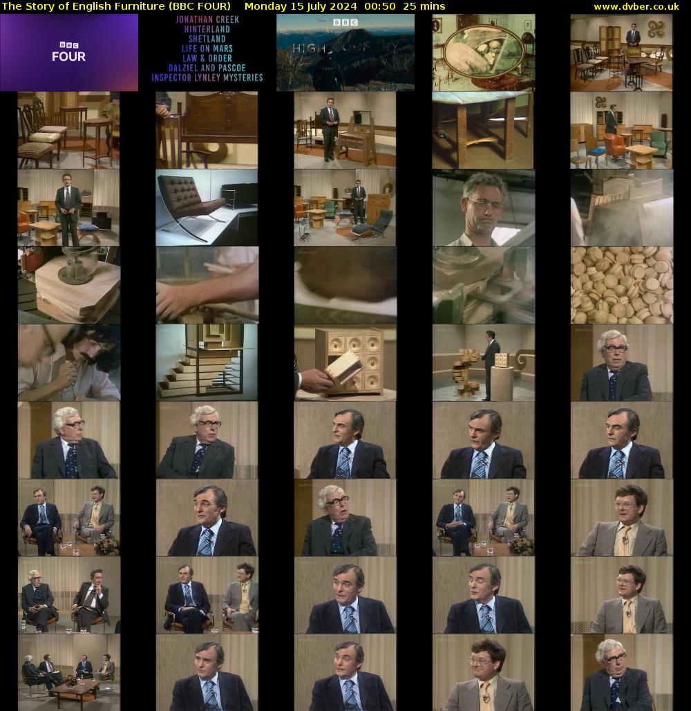 The Story of English Furniture (BBC FOUR) Monday 15 July 2024 00:50 - 01:15