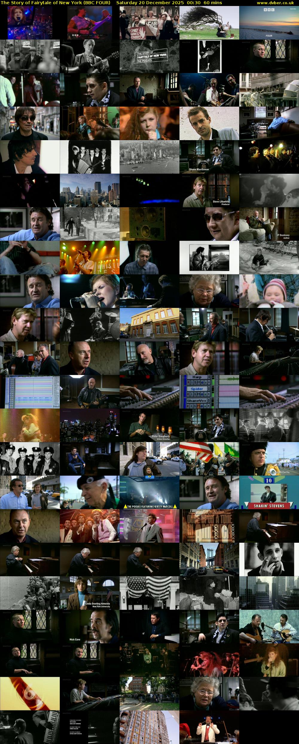 The Story of Fairytale of New York (BBC FOUR) Saturday 20 December 2025 00:30 - 01:30