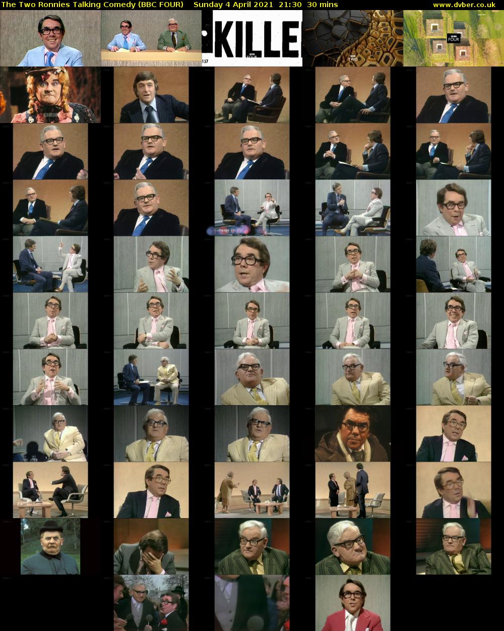 The Two Ronnies Talking Comedy (BBC FOUR) Sunday 4 April 2021 21:30 - 22:00
