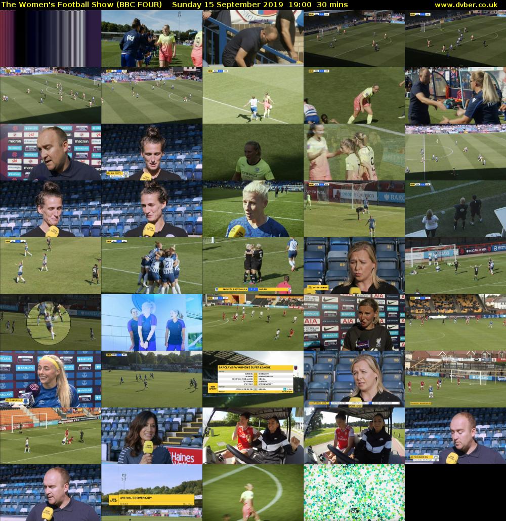 The Women's Football Show (BBC FOUR) Sunday 15 September 2019 19:00 - 19:30