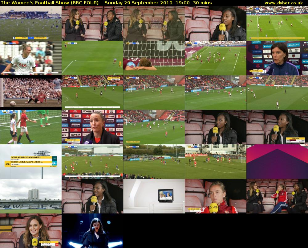 The Women's Football Show (BBC FOUR) Sunday 29 September 2019 19:00 - 19:30