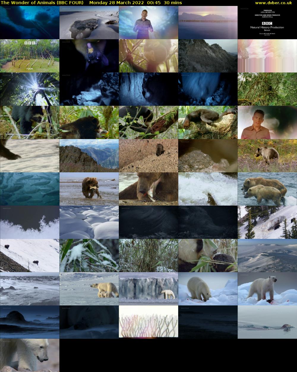 The Wonder of Animals (BBC FOUR) Monday 28 March 2022 00:45 - 01:15