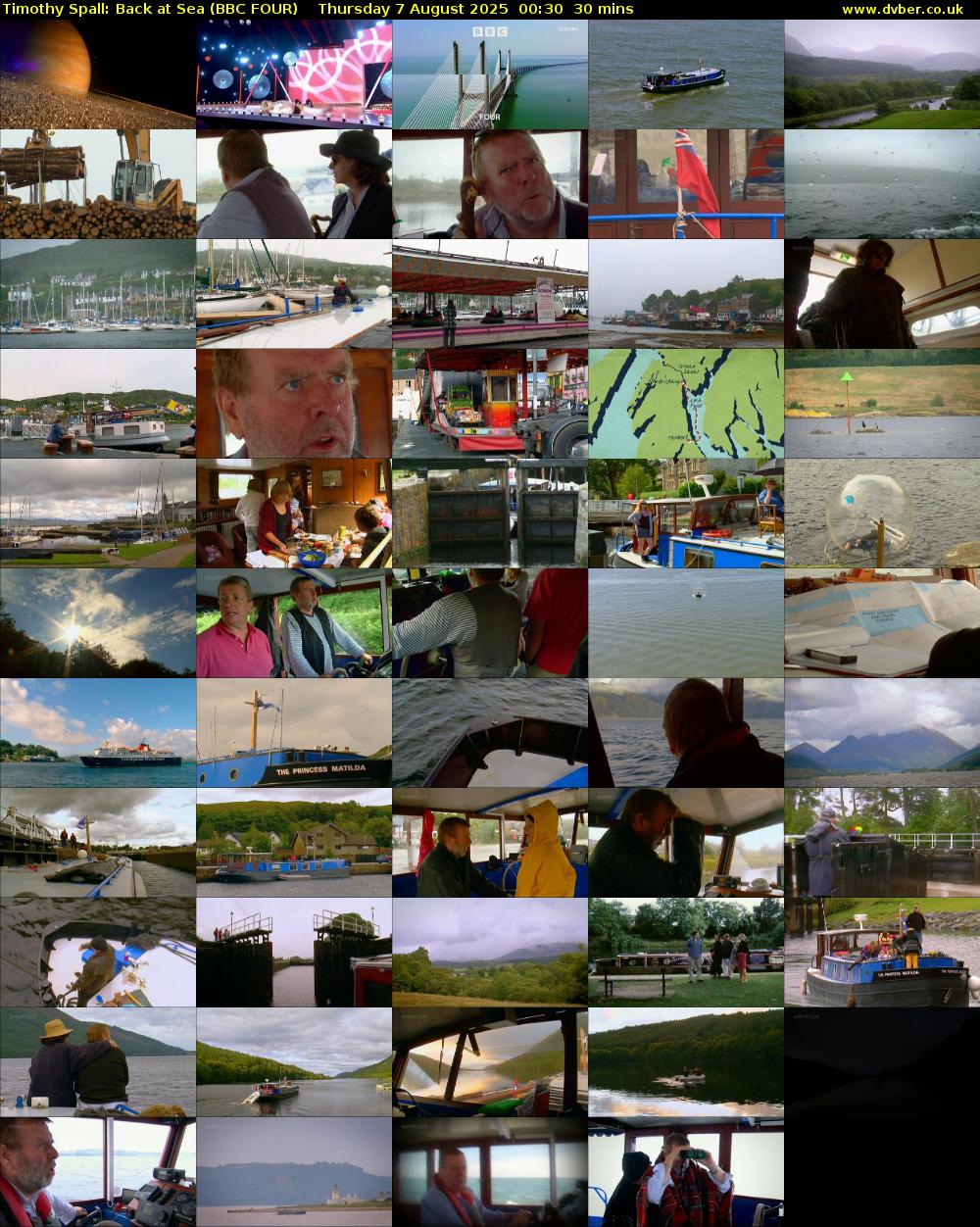 Timothy Spall: Back at Sea (BBC FOUR) Thursday 7 August 2025 00:30 - 01:00