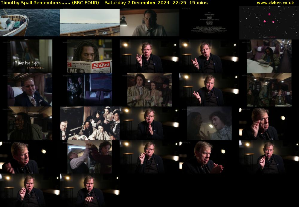 Timothy Spall Remembers...... (BBC FOUR) Saturday 7 December 2024 22:25 - 22:40