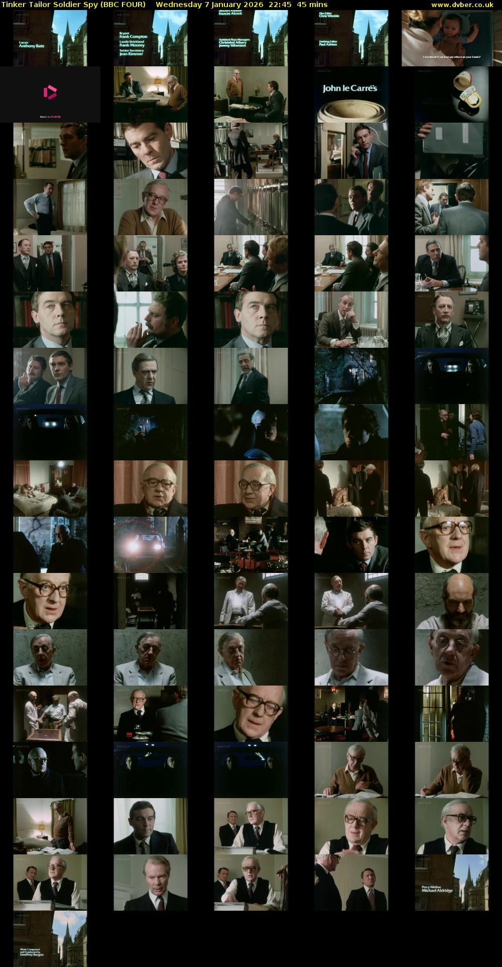 Tinker Tailor Soldier Spy (BBC FOUR) Wednesday 7 January 2026 22:45 - 23:30