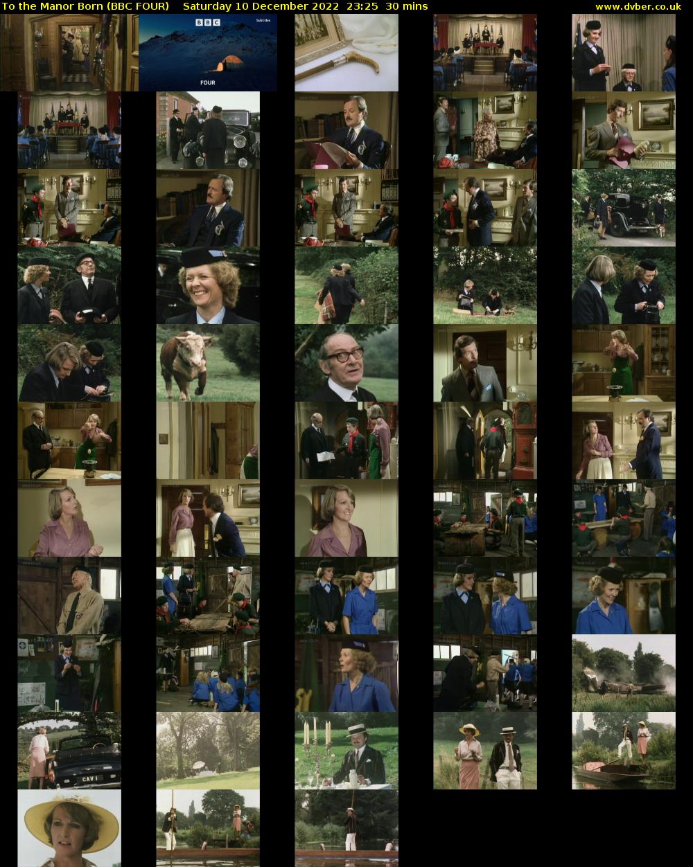 To the Manor Born (BBC FOUR) Saturday 10 December 2022 23:25 - 23:55