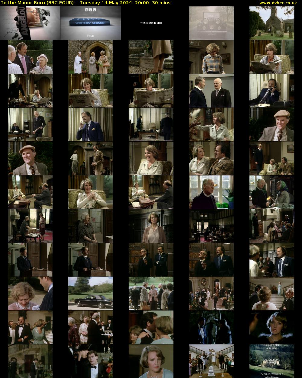 To the Manor Born (BBC FOUR) Tuesday 14 May 2024 20:00 - 20:30