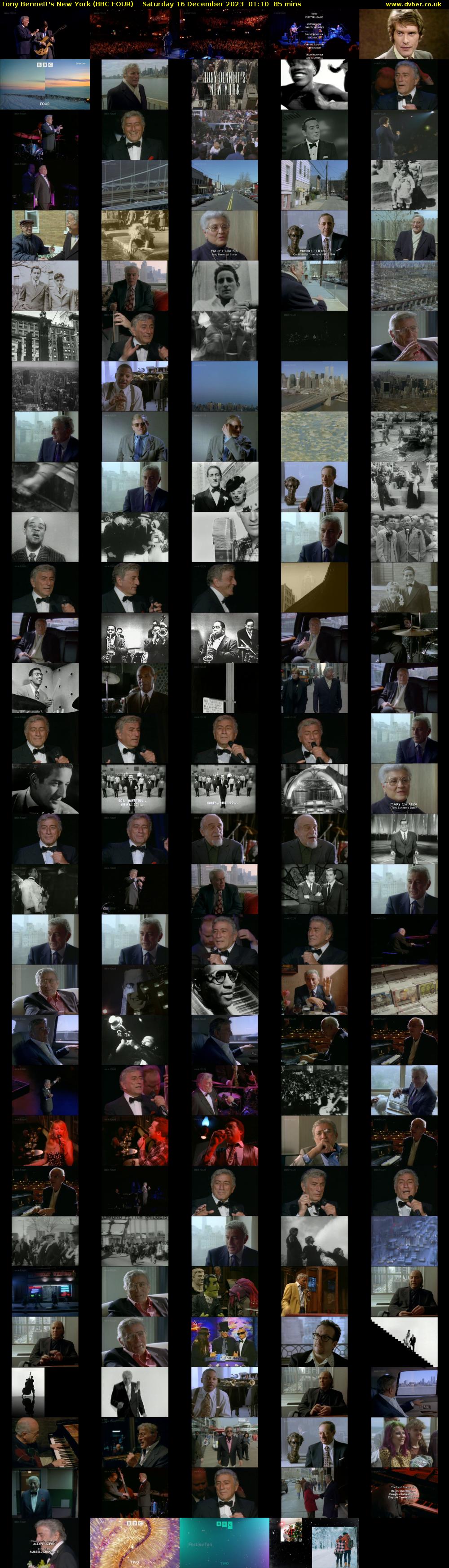 Tony Bennett's New York (BBC FOUR) Saturday 16 December 2023 01:10 - 02:35