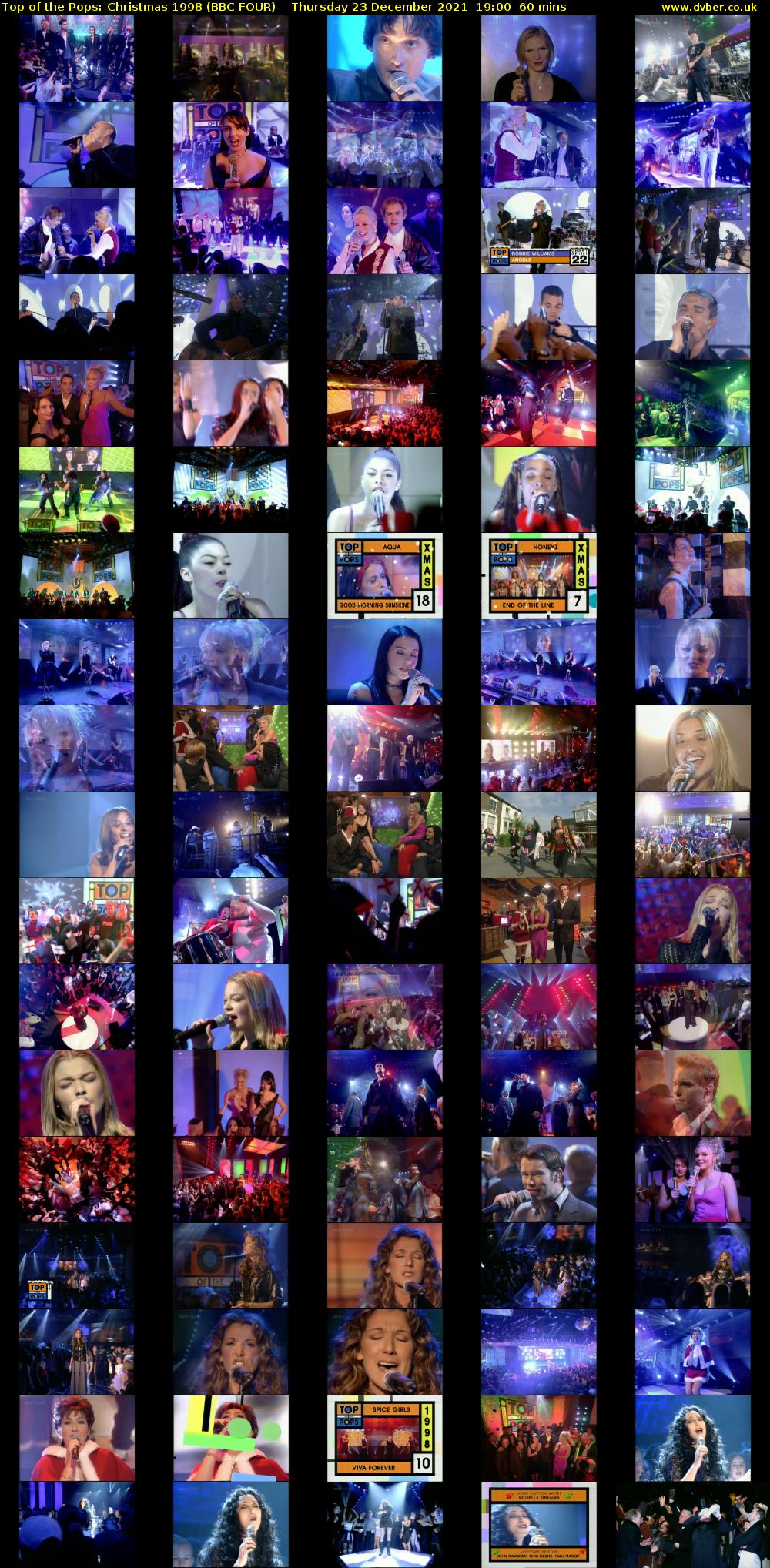 Top of the Pops: Christmas 1998 (BBC FOUR) Thursday 23 December 2021 19:00 - 20:00