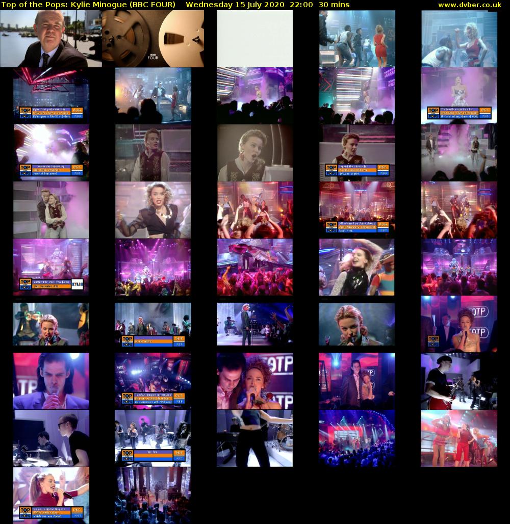 Top of the Pops: Kylie Minogue (BBC FOUR) Wednesday 15 July 2020 22:00 - 22:30