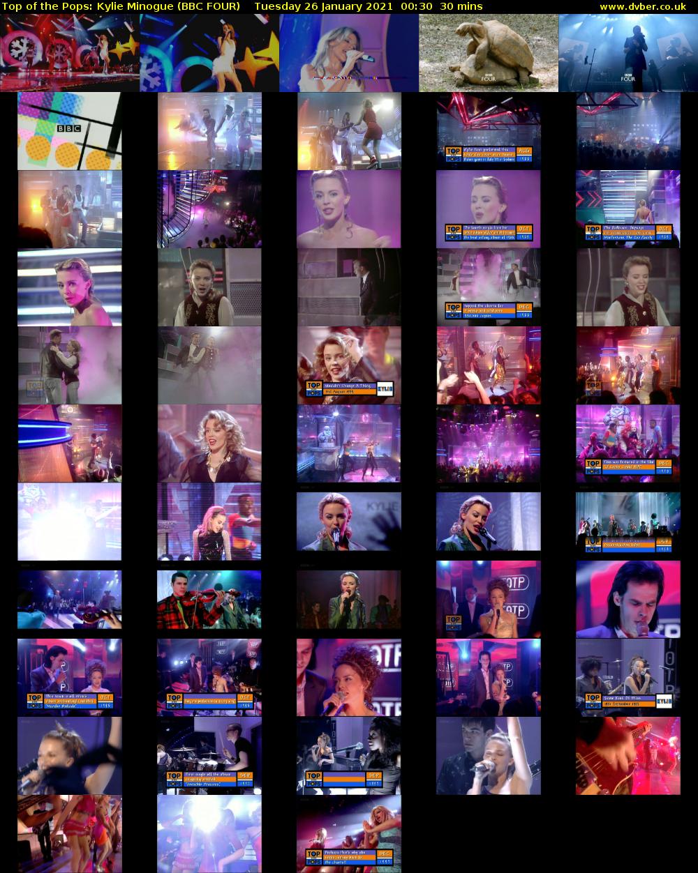 Top of the Pops: Kylie Minogue (BBC FOUR) Tuesday 26 January 2021 00:30 - 01:00