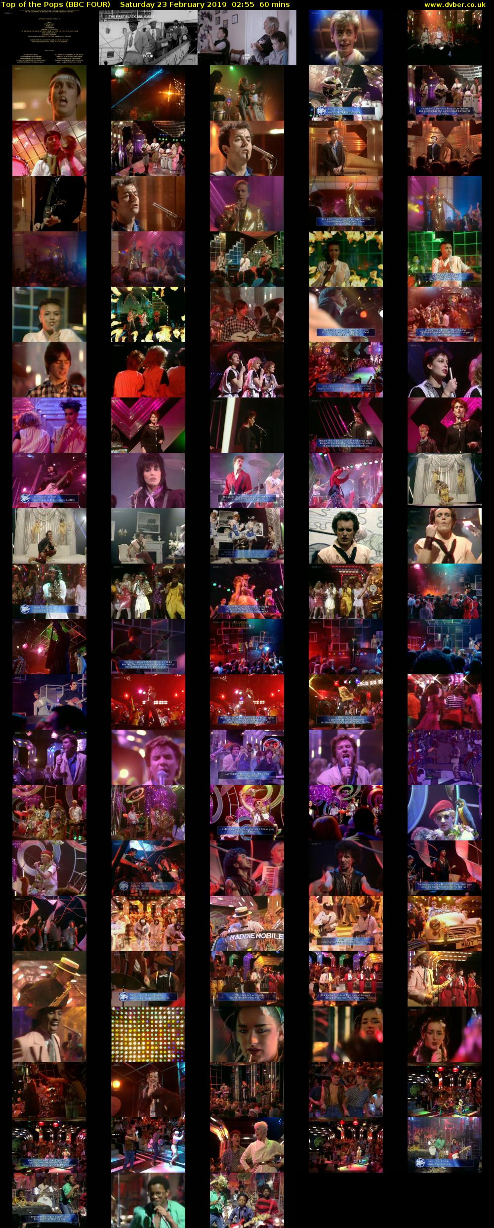 Top of the Pops (BBC FOUR) Saturday 23 February 2019 02:55 - 03:55
