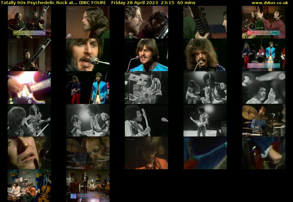 Totally 60s Psychedelic Rock at... (BBC FOUR) Friday 28 April 2023 23:15 - 00:15
