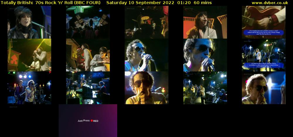 Totally British: 70s Rock 'n' Roll (BBC FOUR) Saturday 10 September 2022 01:20 - 02:20