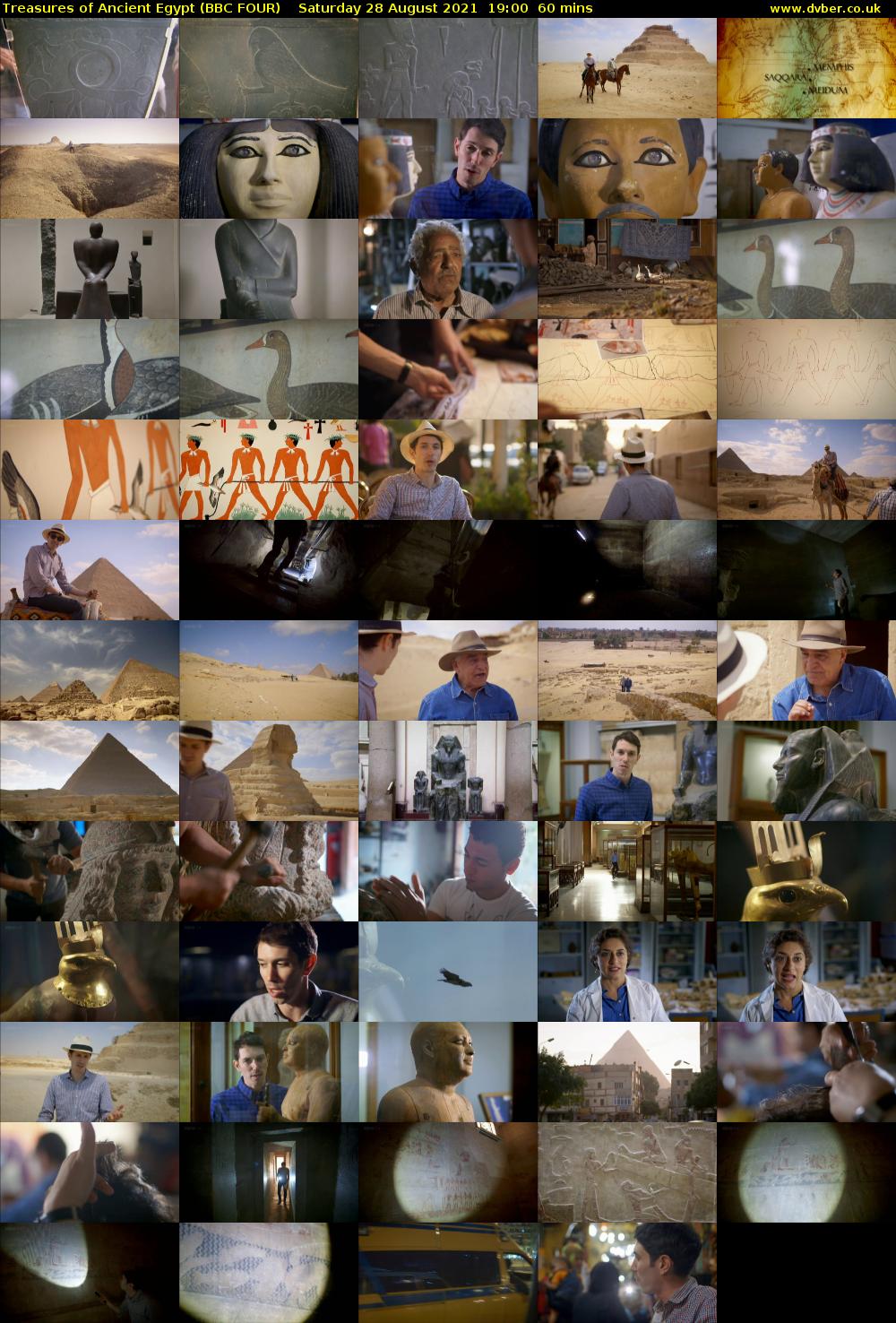 Treasures of Ancient Egypt (BBC FOUR) Saturday 28 August 2021 19:00 - 20:00