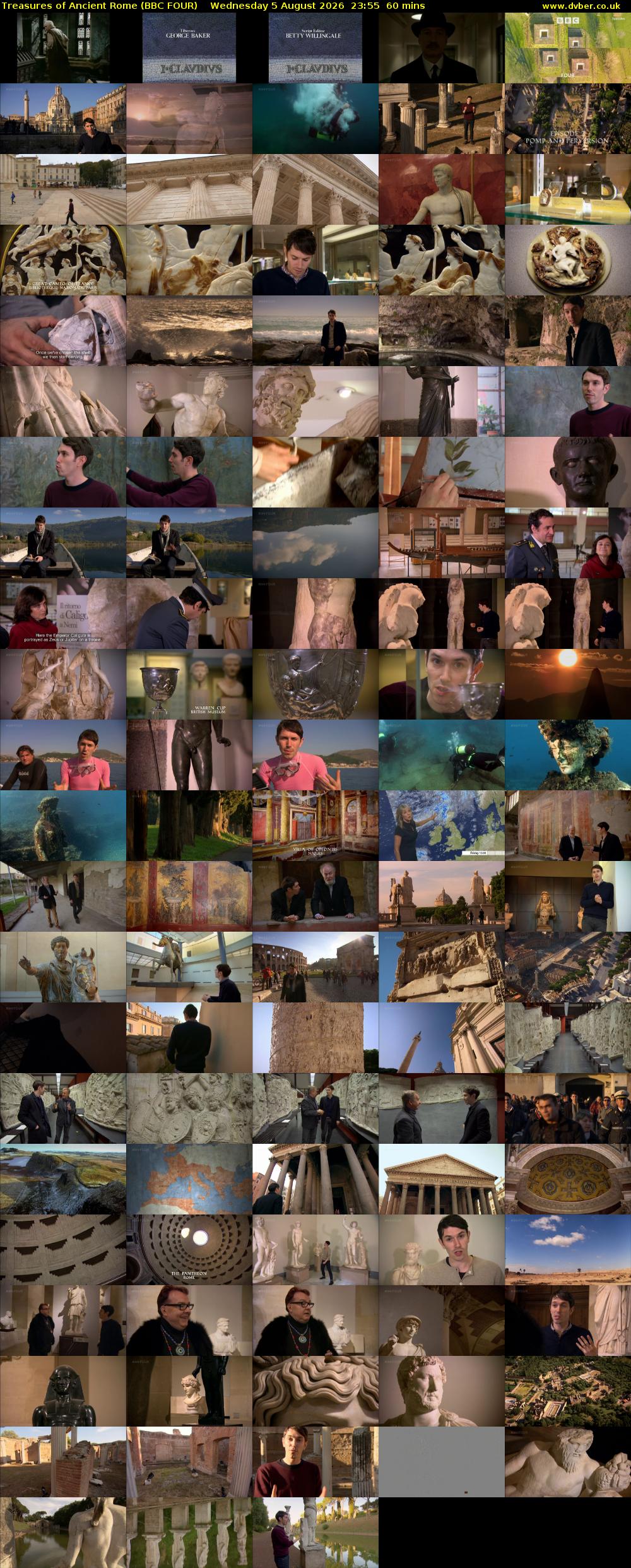 Treasures of Ancient Rome (BBC FOUR) Wednesday 5 August 2026 23:55 - 00:55