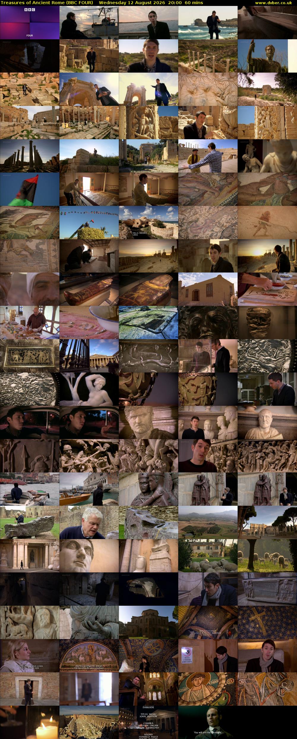 Treasures of Ancient Rome (BBC FOUR) Wednesday 12 August 2026 20:00 - 21:00