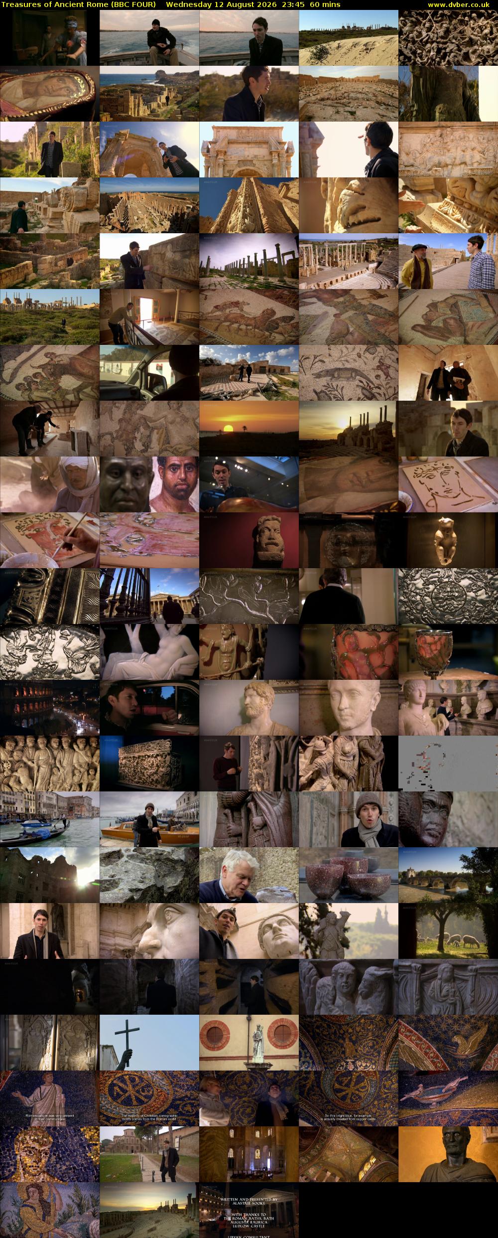 Treasures of Ancient Rome (BBC FOUR) Wednesday 12 August 2026 23:45 - 00:45