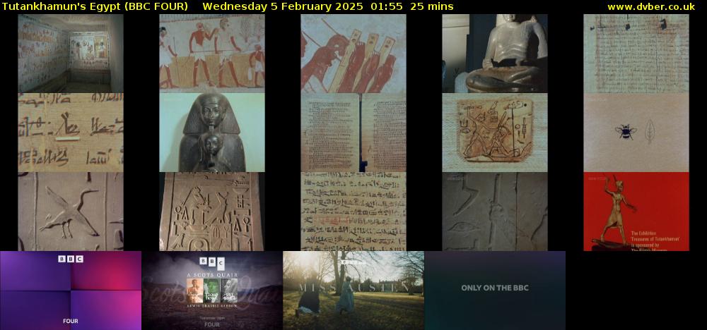 Tutankhamun's Egypt (BBC FOUR) Wednesday 5 February 2025 01:55 - 02:20