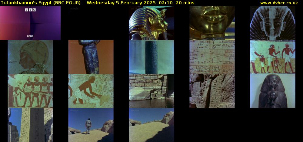 Tutankhamun's Egypt (BBC FOUR) Wednesday 5 February 2025 02:10 - 02:30