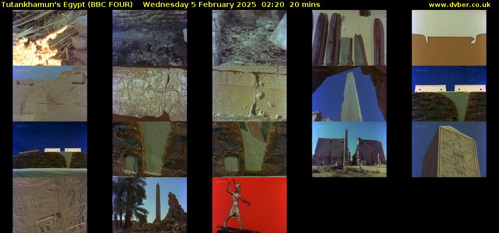 Tutankhamun's Egypt (BBC FOUR) Wednesday 5 February 2025 02:20 - 02:40