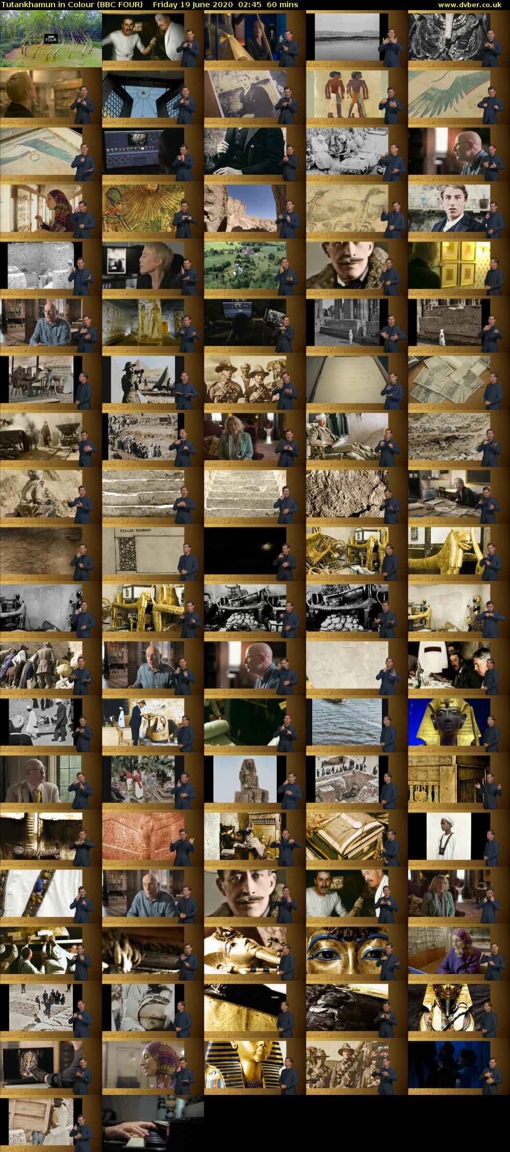 Tutankhamun in Colour (BBC FOUR) Friday 19 June 2020 02:45 - 03:45