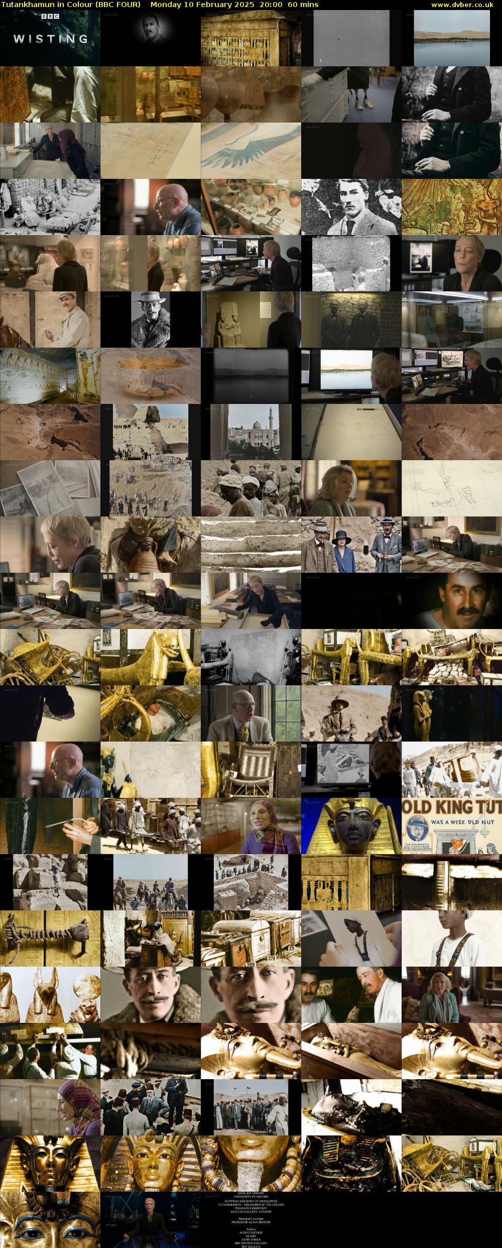 Tutankhamun in Colour (BBC FOUR) Monday 10 February 2025 20:00 - 21:00