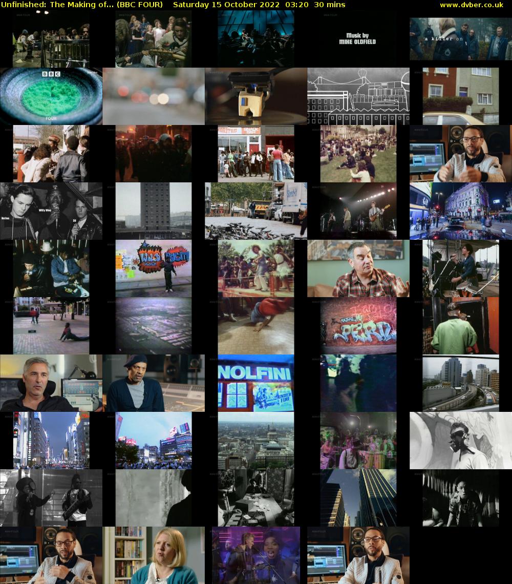 Unfinished: The Making of... (BBC FOUR) Saturday 15 October 2022 03:20 - 03:50