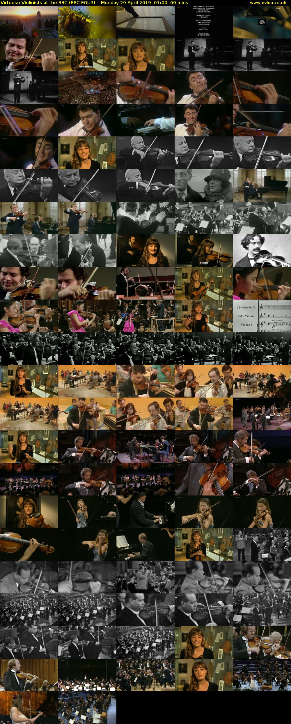 Virtuoso Violinists at the BBC (BBC FOUR) Monday 29 April 2019 01:00 - 02:00