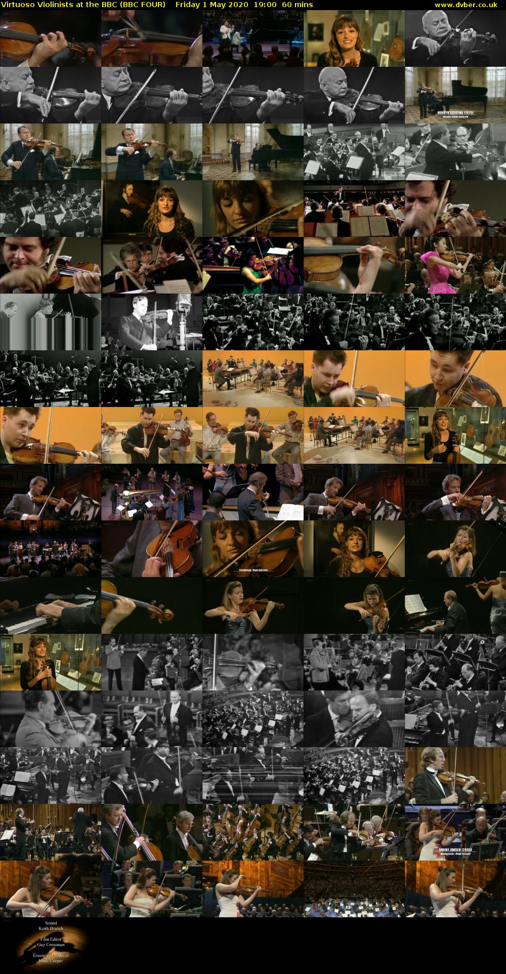 Virtuoso Violinists at the BBC (BBC FOUR) Friday 1 May 2020 19:00 - 20:00