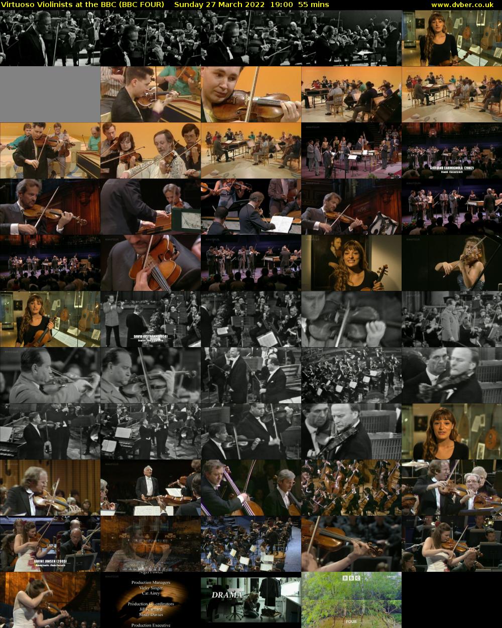 Virtuoso Violinists at the BBC (BBC FOUR) Sunday 27 March 2022 19:00 - 19:55