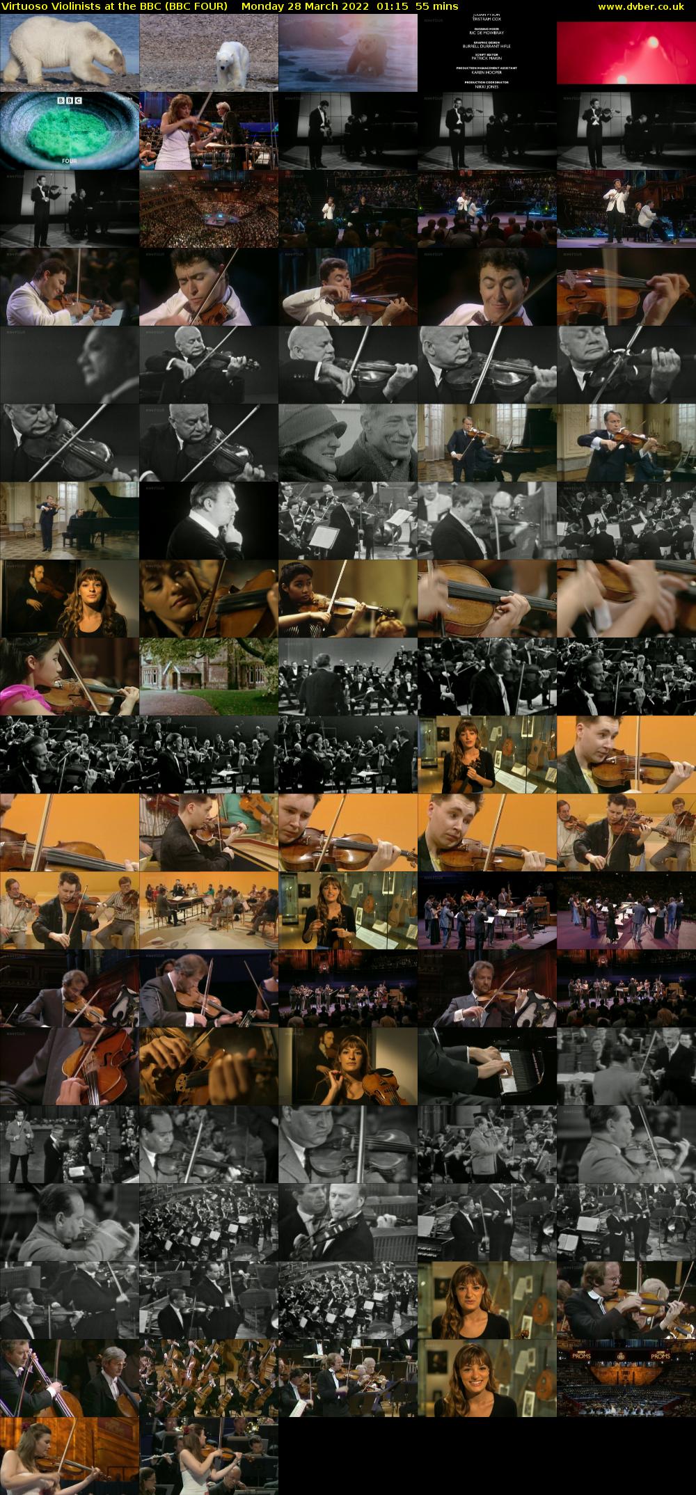 Virtuoso Violinists at the BBC (BBC FOUR) Monday 28 March 2022 01:15 - 02:10
