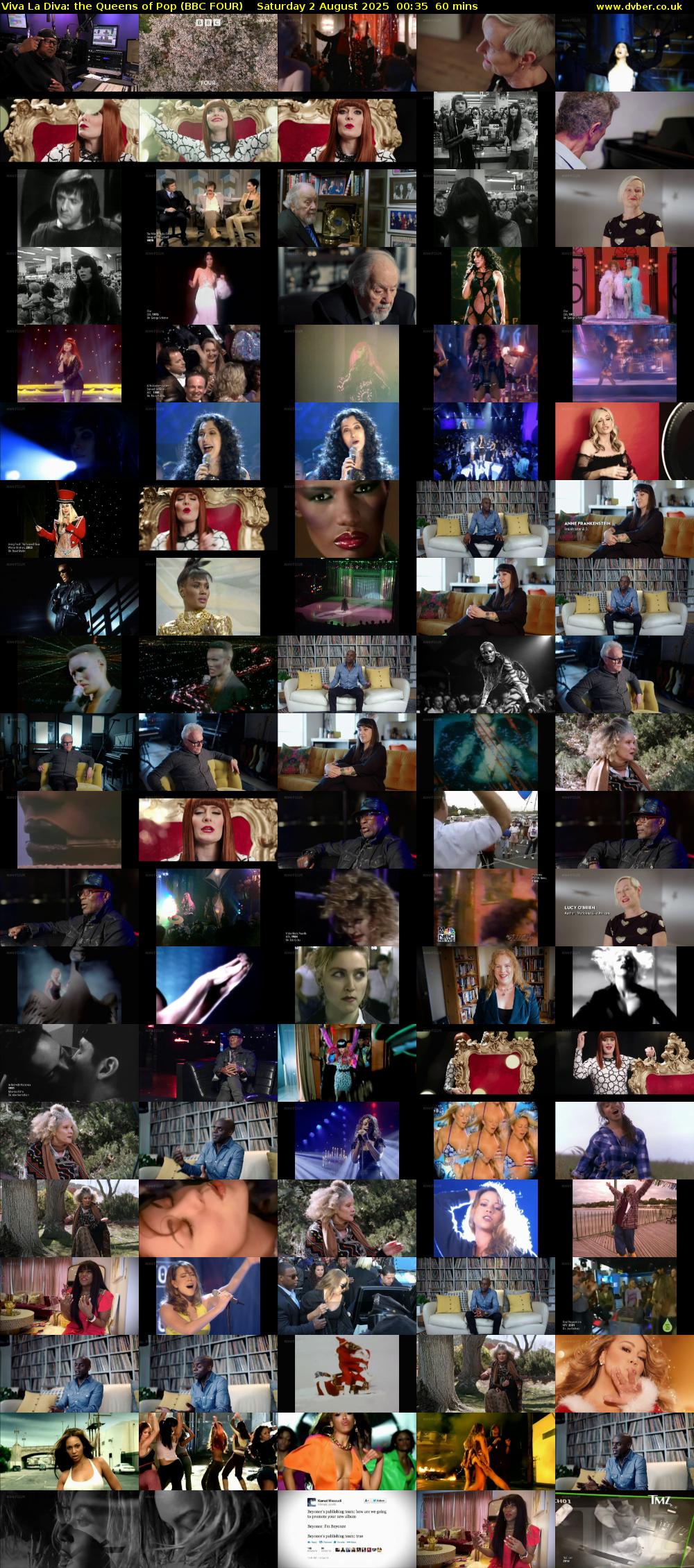 Viva La Diva: The Queens of Pop (BBC FOUR) Saturday 2 August 2025 00:35 - 01:35