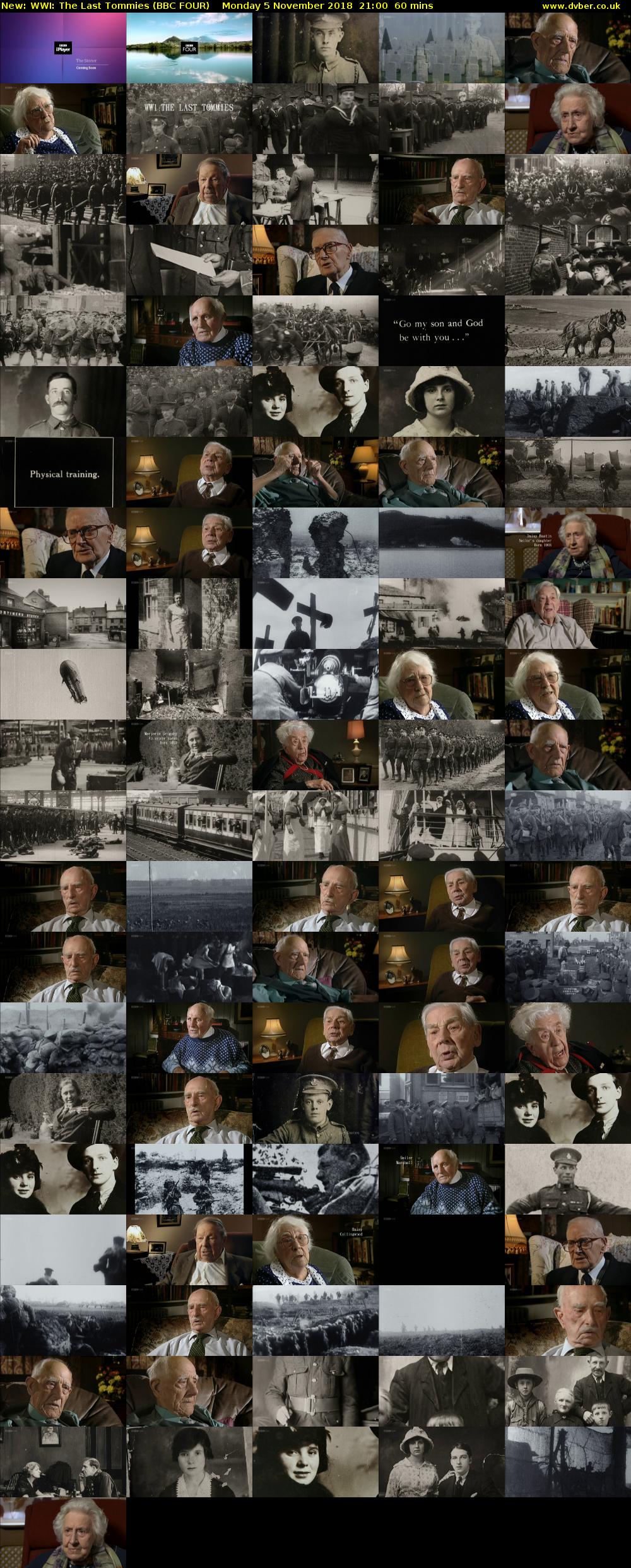 WWI: The Last Tommies (BBC FOUR) Monday 5 November 2018 21:00 - 22:00