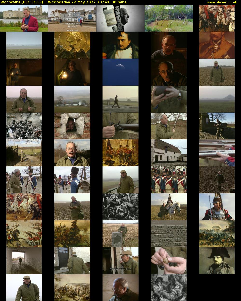 War Walks (BBC FOUR) Wednesday 22 May 2024 01:40 - 02:10