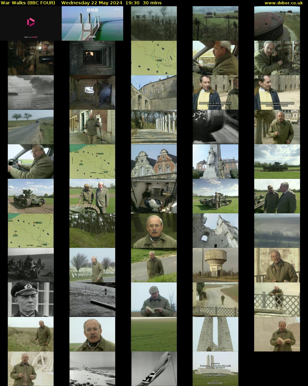 War Walks (BBC FOUR) Wednesday 22 May 2024 19:30 - 20:00