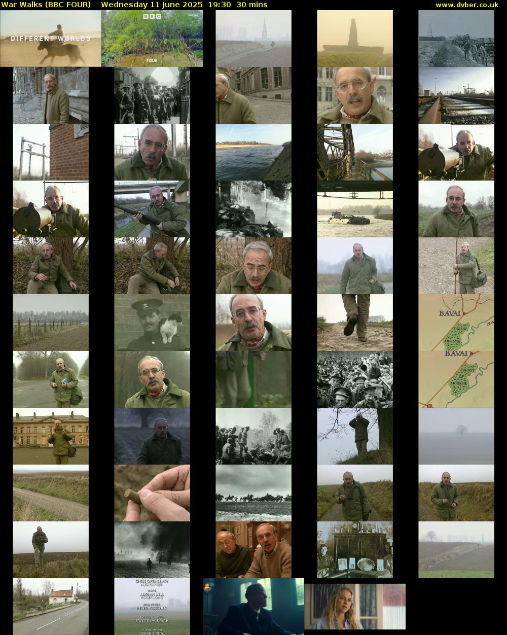 War Walks (BBC FOUR) Wednesday 11 June 2025 19:30 - 20:00
