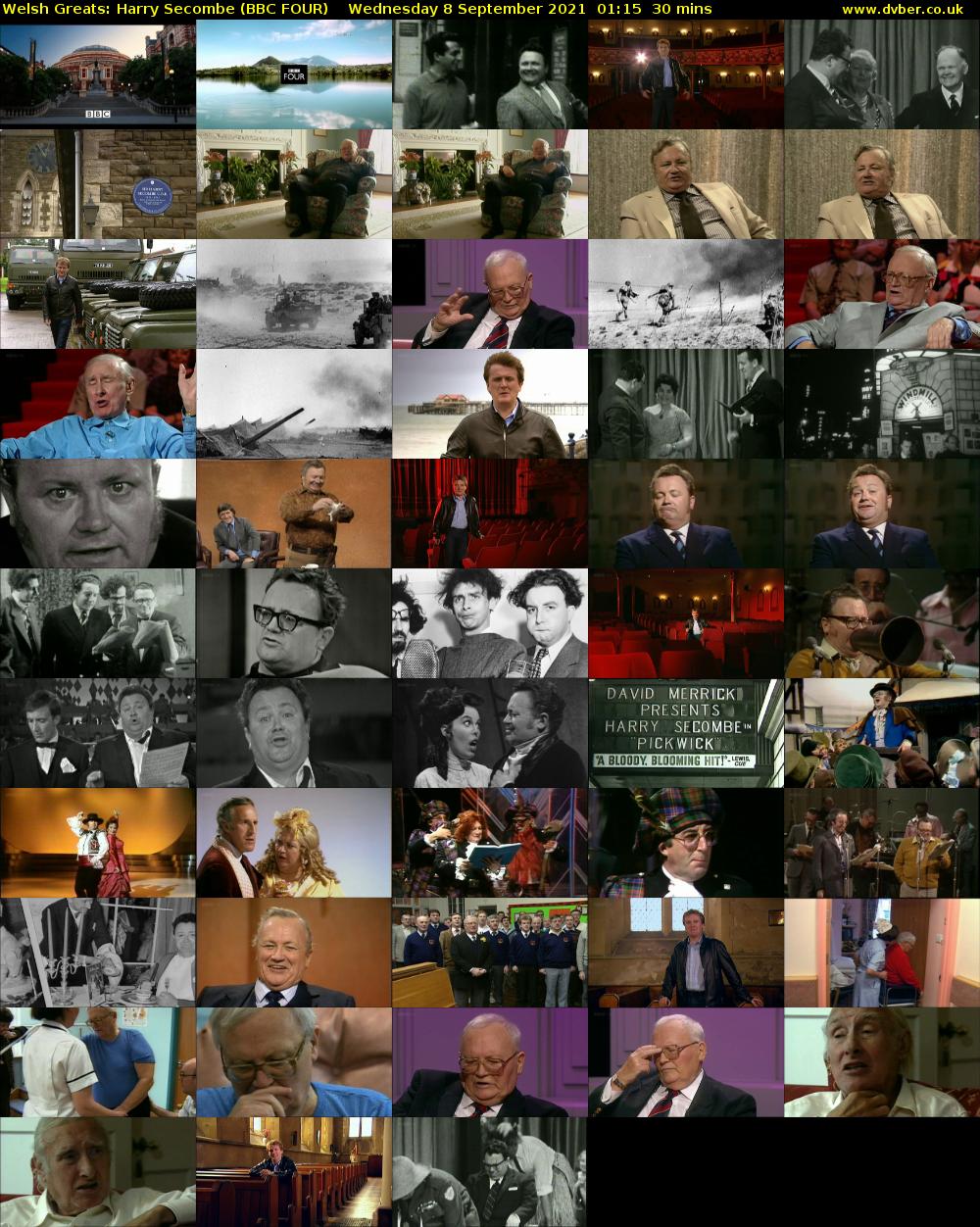 Welsh Greats: Harry Secombe (BBC FOUR) Wednesday 8 September 2021 01:15 - 01:45
