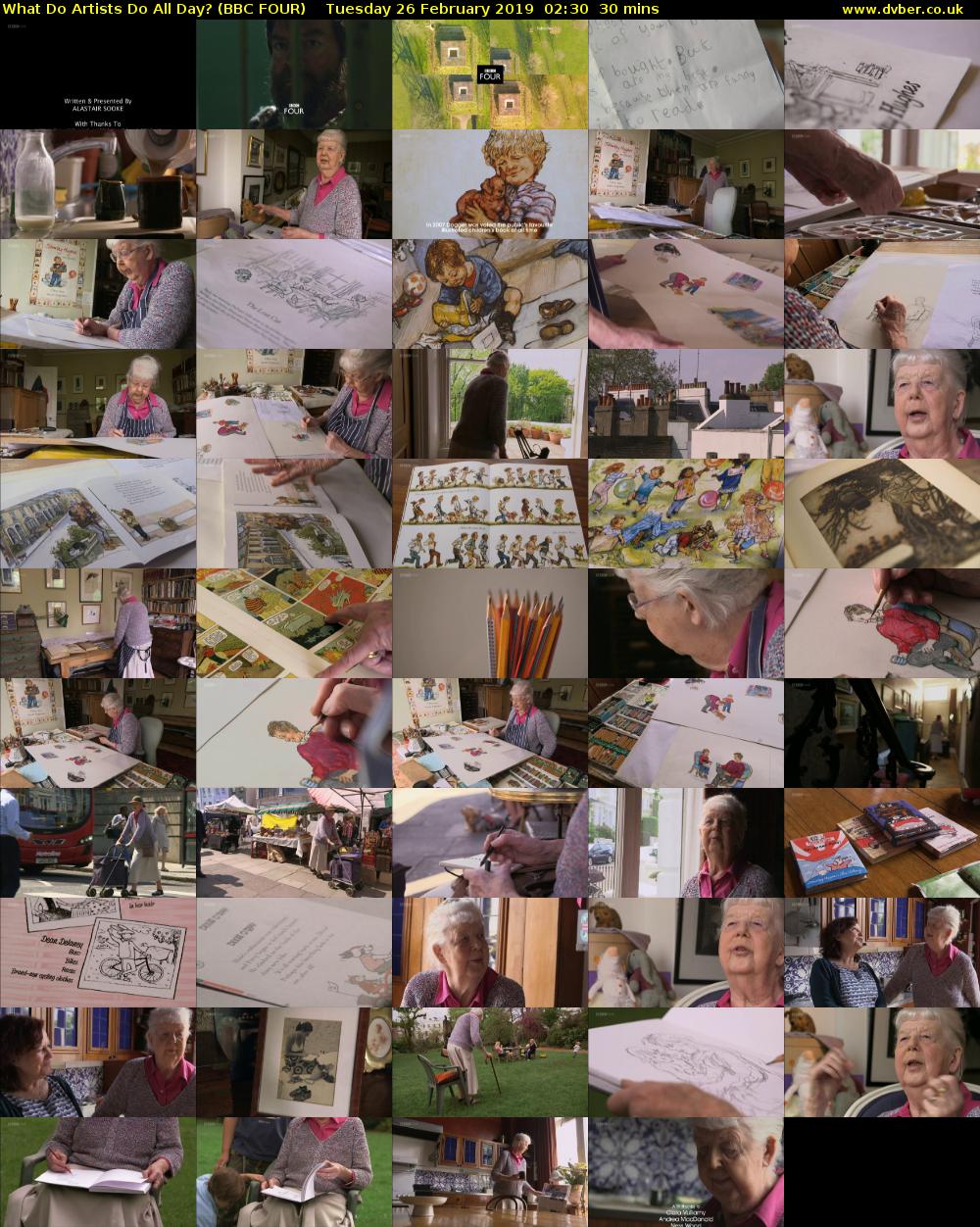 What Do Artists Do All Day? (BBC FOUR) Tuesday 26 February 2019 02:30 - 03:00